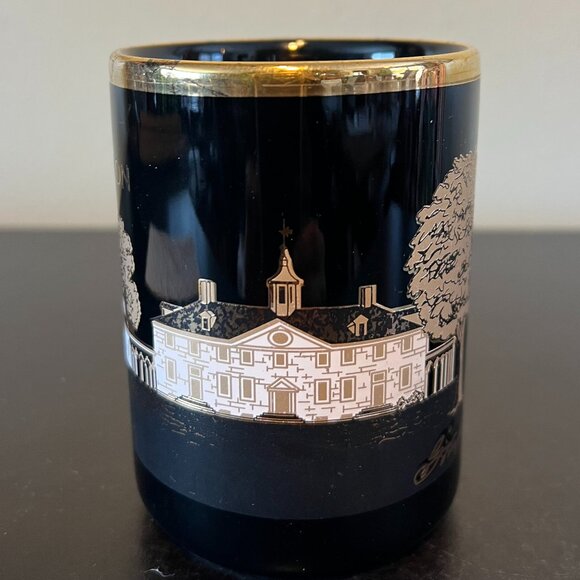 Vintage Mount Vernon George Washington Estate Mug in Black & Metallic Gold - Picture 3 of 9